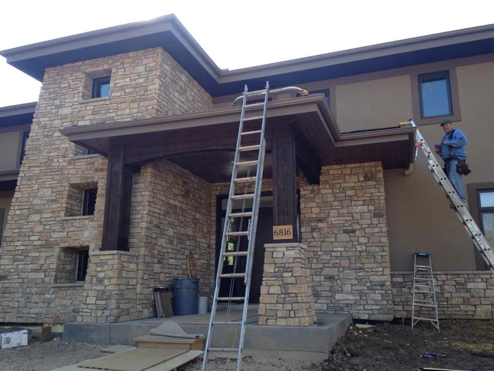 Completed seamless gutter project